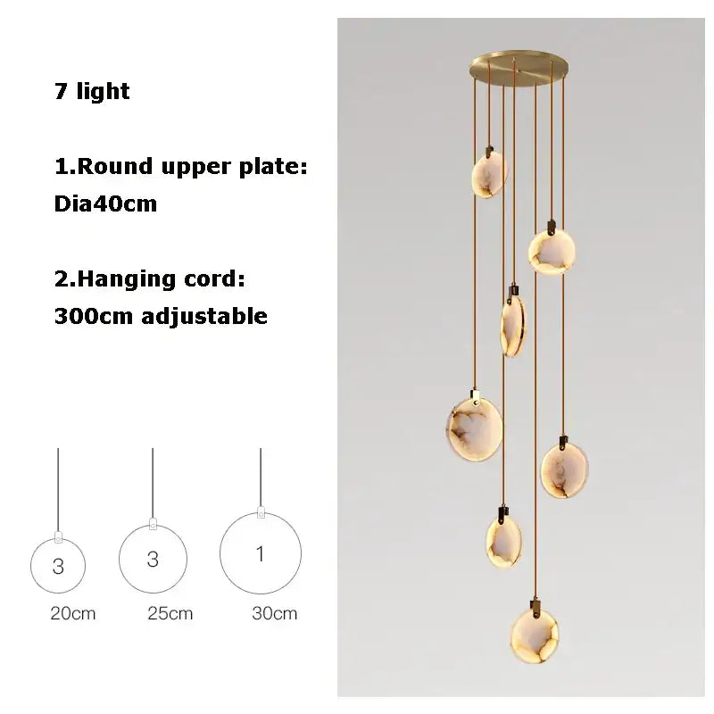 Modern led marble gold chandelier for living room