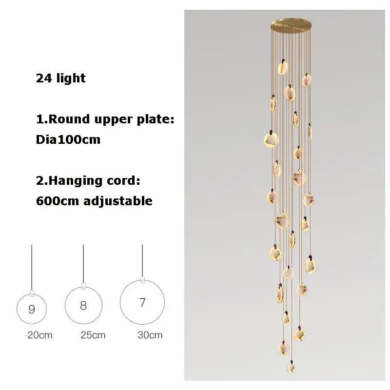 Modern led marble gold chandelier for living room
