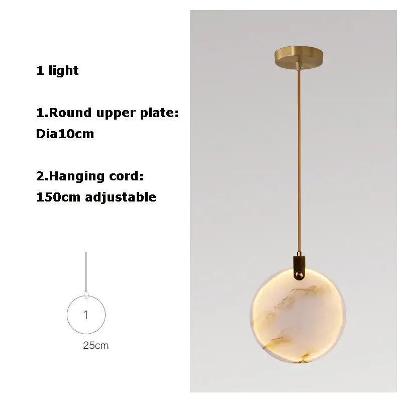 Modern led marble gold chandelier for living room