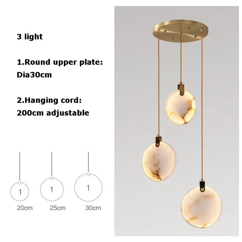 Modern led marble gold chandelier for living room
