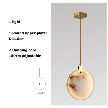 Modern led marble gold chandelier for living room