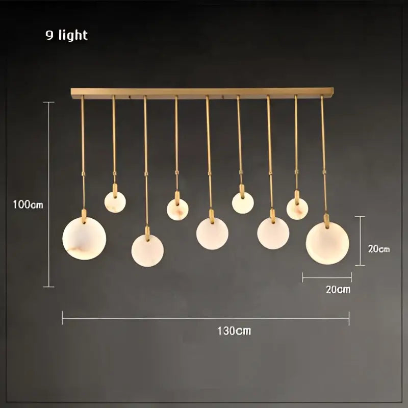 Modern led marble gold chandelier for living room