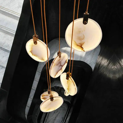 Modern led marble gold chandelier for living room