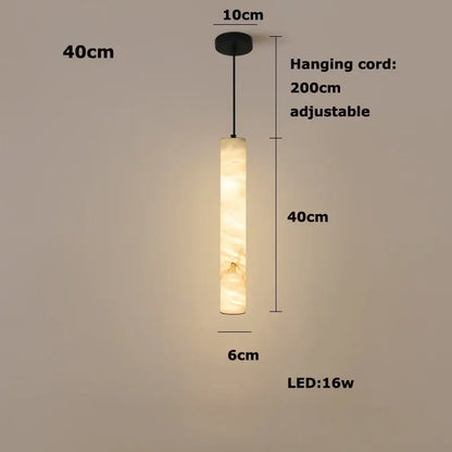 Modern white alabaster led marble hanging lamps for dining room