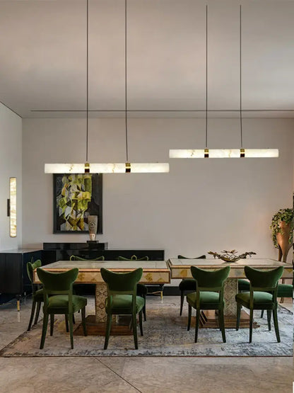 Modern white alabaster led marble hanging lamps for dining room