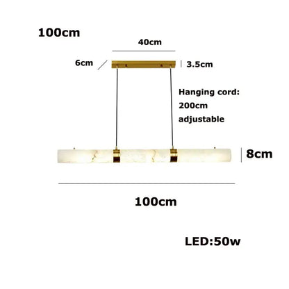 Modern white alabaster led marble hanging lamps for dining room
