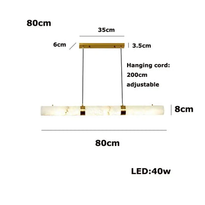 Modern white alabaster led marble hanging lamps for dining room