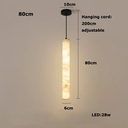 Modern white alabaster led marble hanging lamps for dining room