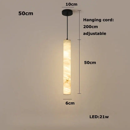 Modern white alabaster led marble hanging lamps for dining room