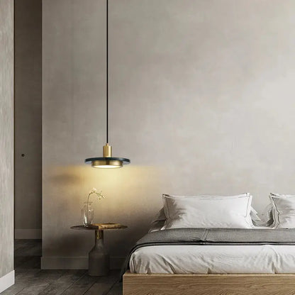 Modern black & white marble led pendant lamp for dining room
