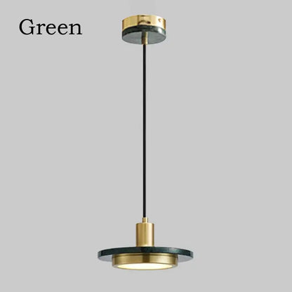 Modern gold led marble pendant lights black & white dining room
