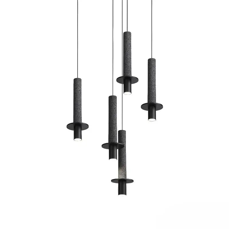 Modern led marble stone pendant light black white & pink dining room