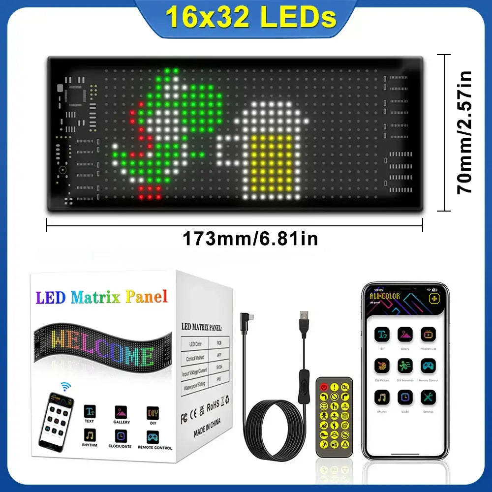 Programmable red & blue led matrix panel bedroom cartoon wall decor