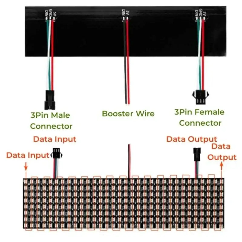 Flexible ws2812b led matrix panel light for gaming room effects