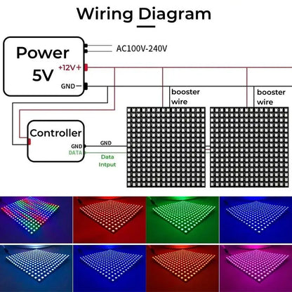 Flexible ws2812b led matrix panel light for gaming room effects