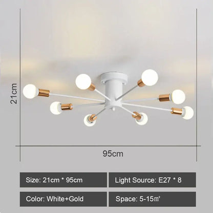 Modern starburst led metal chandeliers living room ceiling light