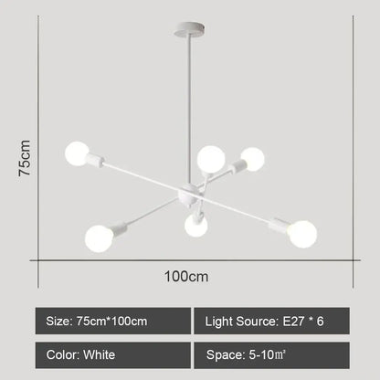 Modern starburst led metal chandeliers living room ceiling light