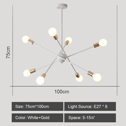 Modern starburst led metal chandeliers living room ceiling light