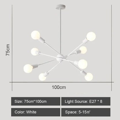 Modern starburst led metal chandeliers living room ceiling light