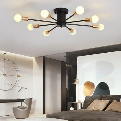 Modern starburst led metal chandeliers living room ceiling light