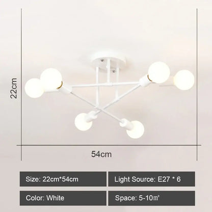Modern starburst led metal chandeliers living room ceiling light