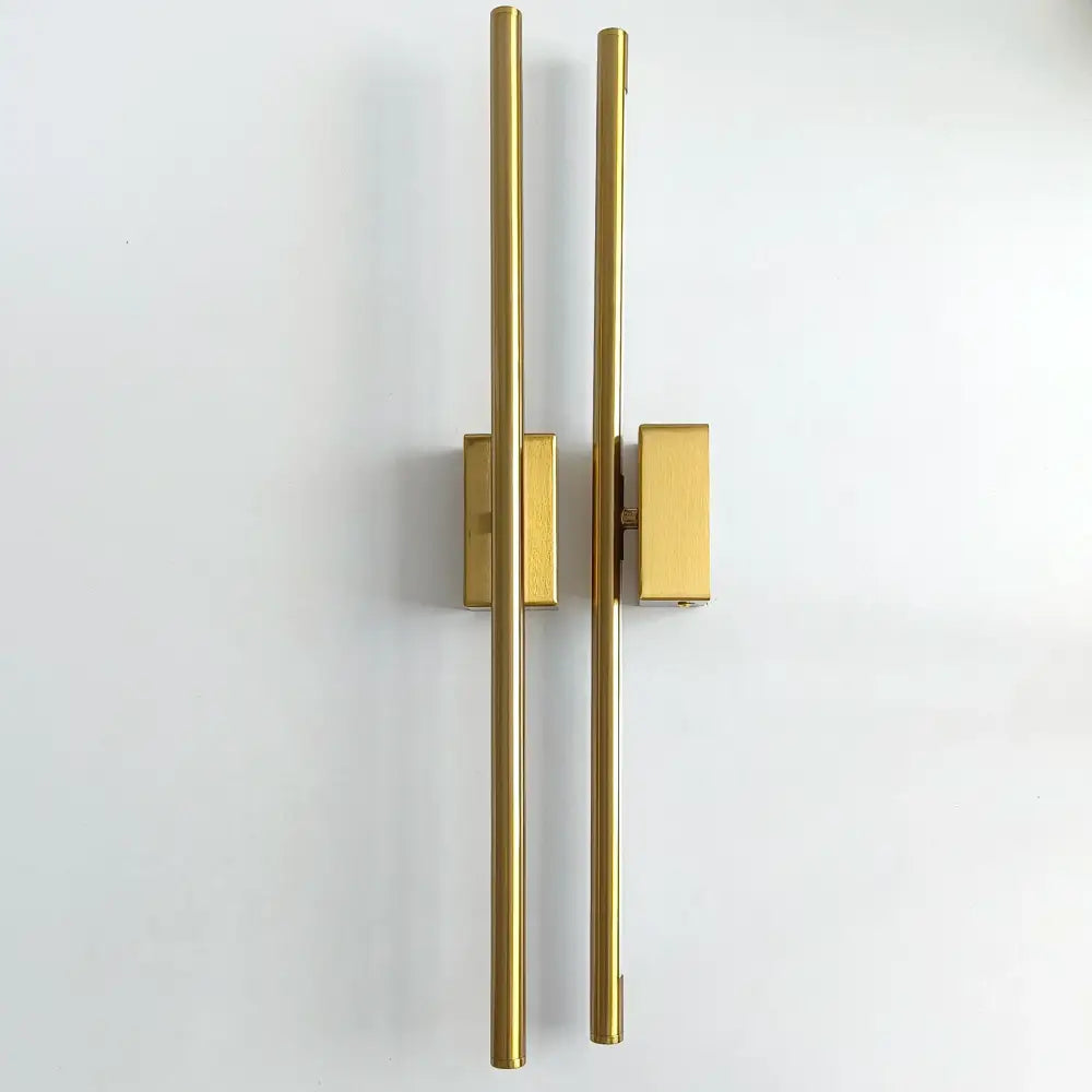 Minimalist black & gold metal tube wall lamp bedroom sconce