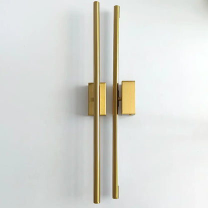 Minimalist black & gold metal tube wall lamp bedroom sconce