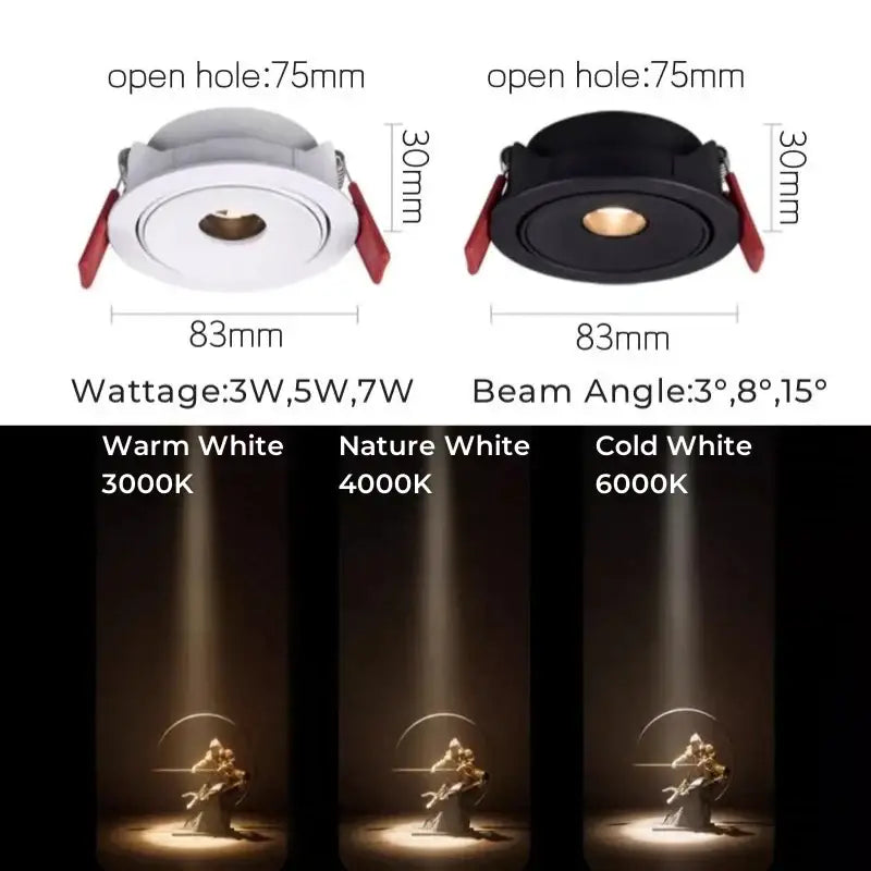 Modern black & white mini ceiling downlights kitchen spot lighting