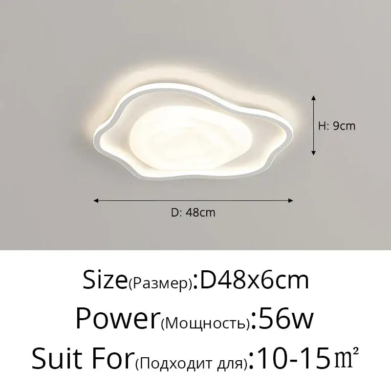 Modern white oval led minimalism chandelier living room light