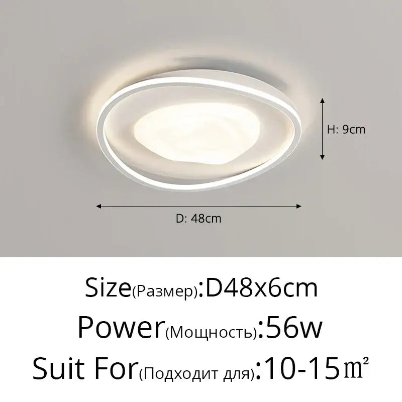 Modern white oval led minimalism chandelier living room light