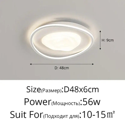 Modern white oval led minimalism chandelier living room light