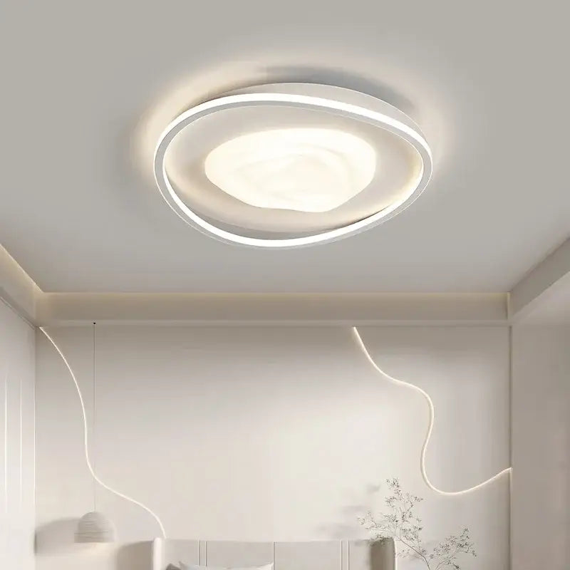 Modern white oval led minimalism chandelier living room light
