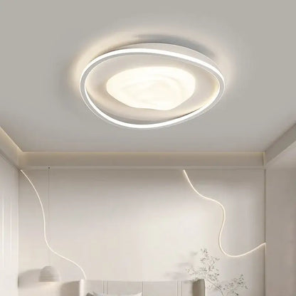 Modern white oval led minimalism chandelier living room light