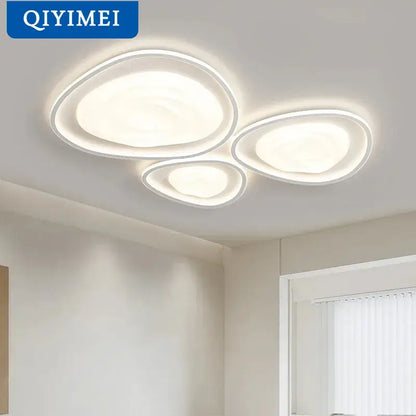 Modern white oval led minimalism chandelier living room light