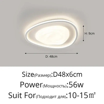 Modern white oval led minimalism chandelier living room light