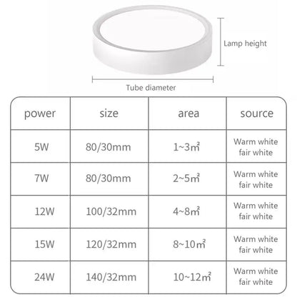 Ultra slim white minimalist ceiling light bedroom modern led lamp