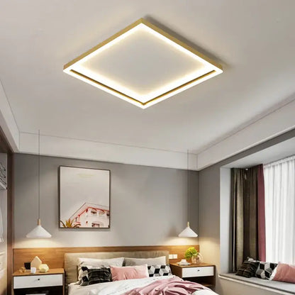 Modern golden finish led minimalist chandelier for living room