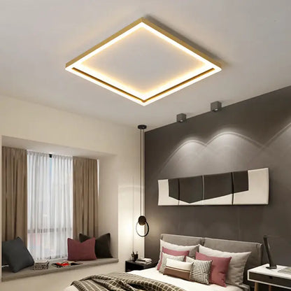 Modern golden finish led minimalist chandelier for living room