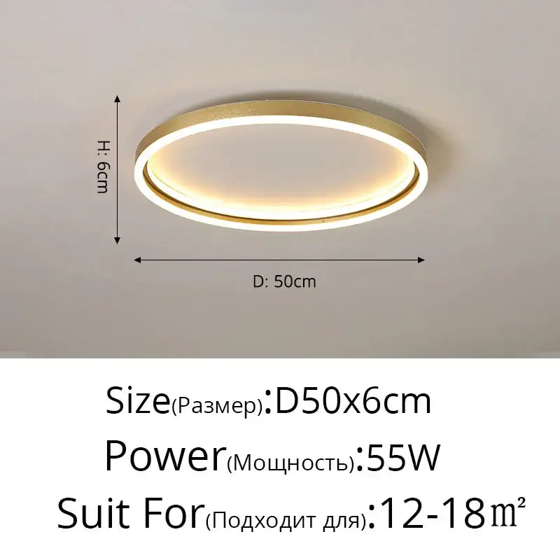 Modern golden finish led minimalist chandelier for living room