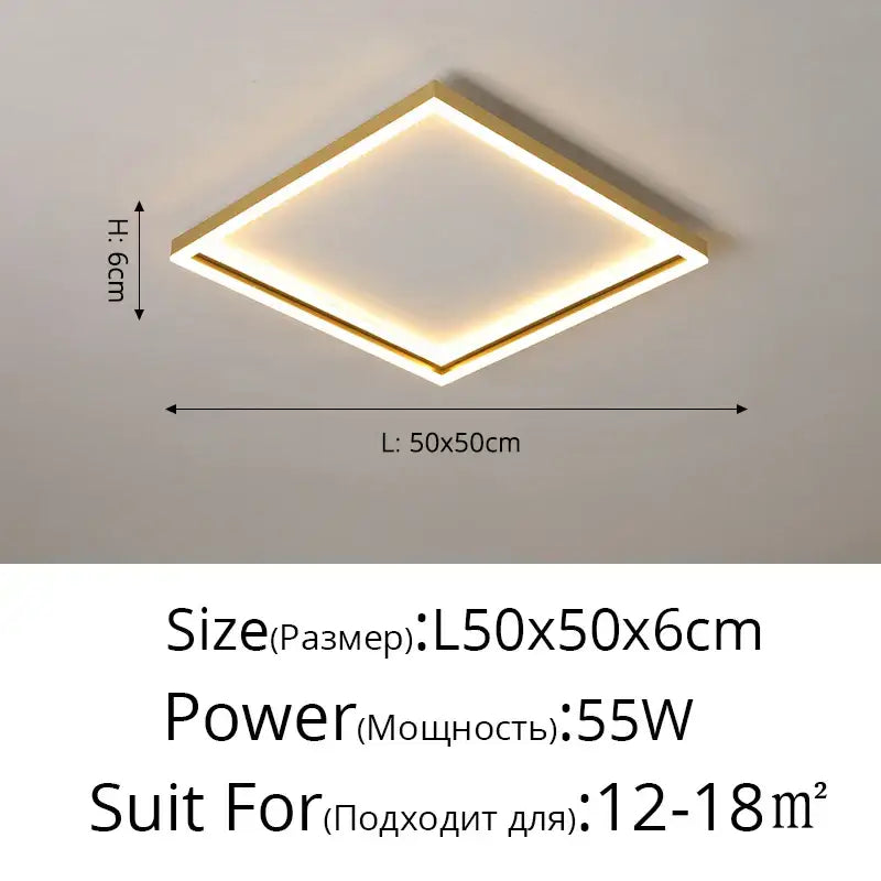 Modern golden finish led minimalist chandelier for living room