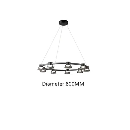 Modern black & chrome led minimalist chandelier kitchen pendant lights