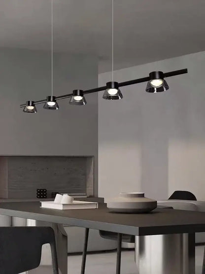 Modern black & chrome led minimalist chandelier kitchen pendant lights