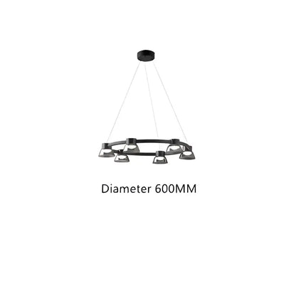 Modern black & chrome led minimalist chandelier kitchen pendant lights