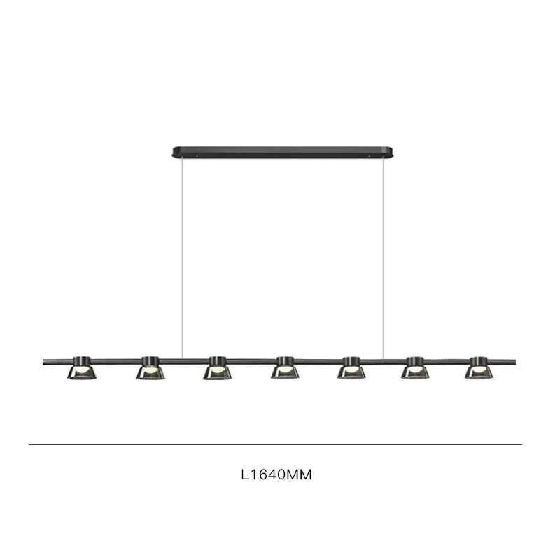 Modern black & chrome led minimalist chandelier kitchen pendant lights