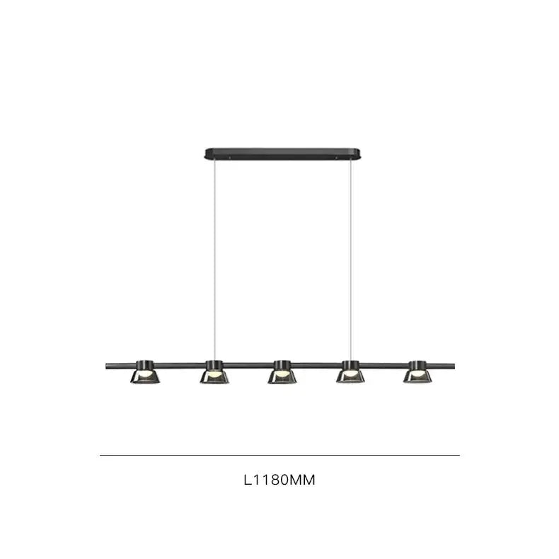 Modern black & chrome led minimalist chandelier kitchen pendant lights