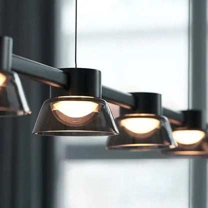 Modern black & chrome led minimalist chandelier kitchen pendant lights