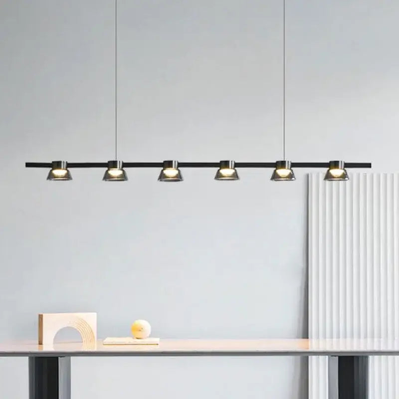 Modern black & chrome led minimalist chandelier kitchen pendant lights