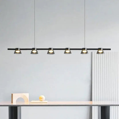 Modern black & chrome led minimalist chandelier kitchen pendant lights