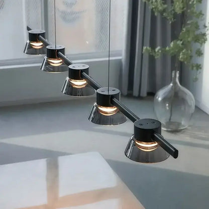 Modern black & chrome led minimalist chandelier kitchen pendant lights