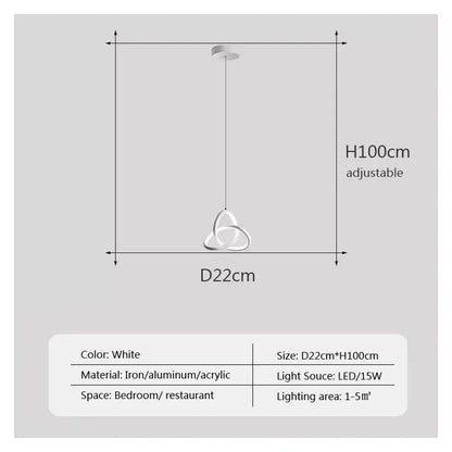 Modern black led minimalist pendant light – living room ring chandelier